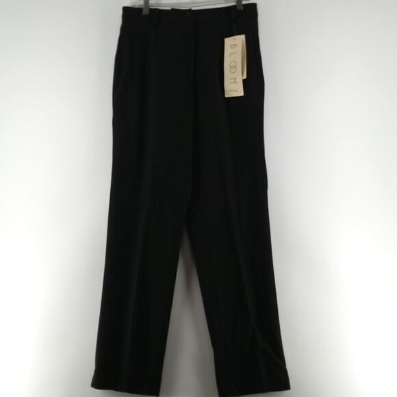 Blooms Pure Wool Women's Pants Size 12 Charcoal High Rise Straight NWT - Picture 1 of 12